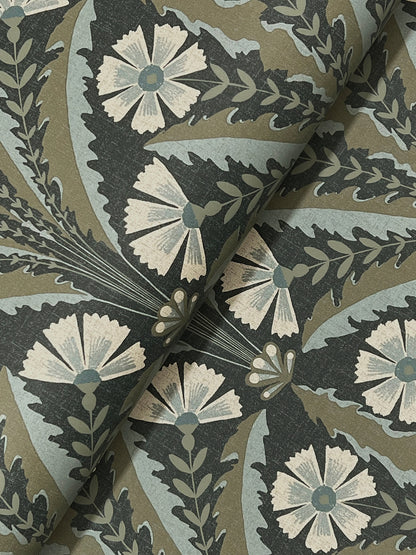 York Wallcoverings Chesapeake Tap Root Charcoal Floral Damask Wallpaper Botanical Modern Charcoal  Wallpaper - 4169-27601