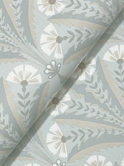 York Wallcoverings Chesapeake Tap Root Light Blue Floral Damask Wallpaper Botanical Modern Light Blue  Wallpaper - 4169-27602