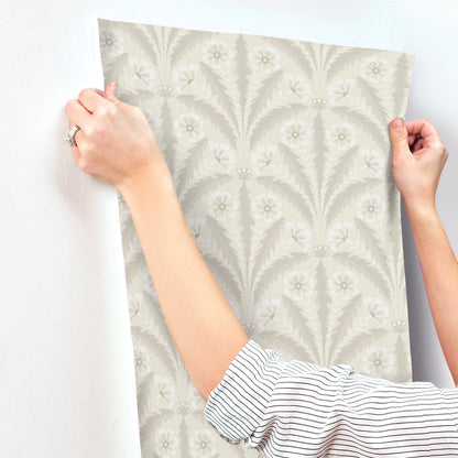 York Wallcoverings Chesapeake Tap Root Beige Floral Damask Wallpaper Botanical Modern Beige  Wallpaper - 4169-27603