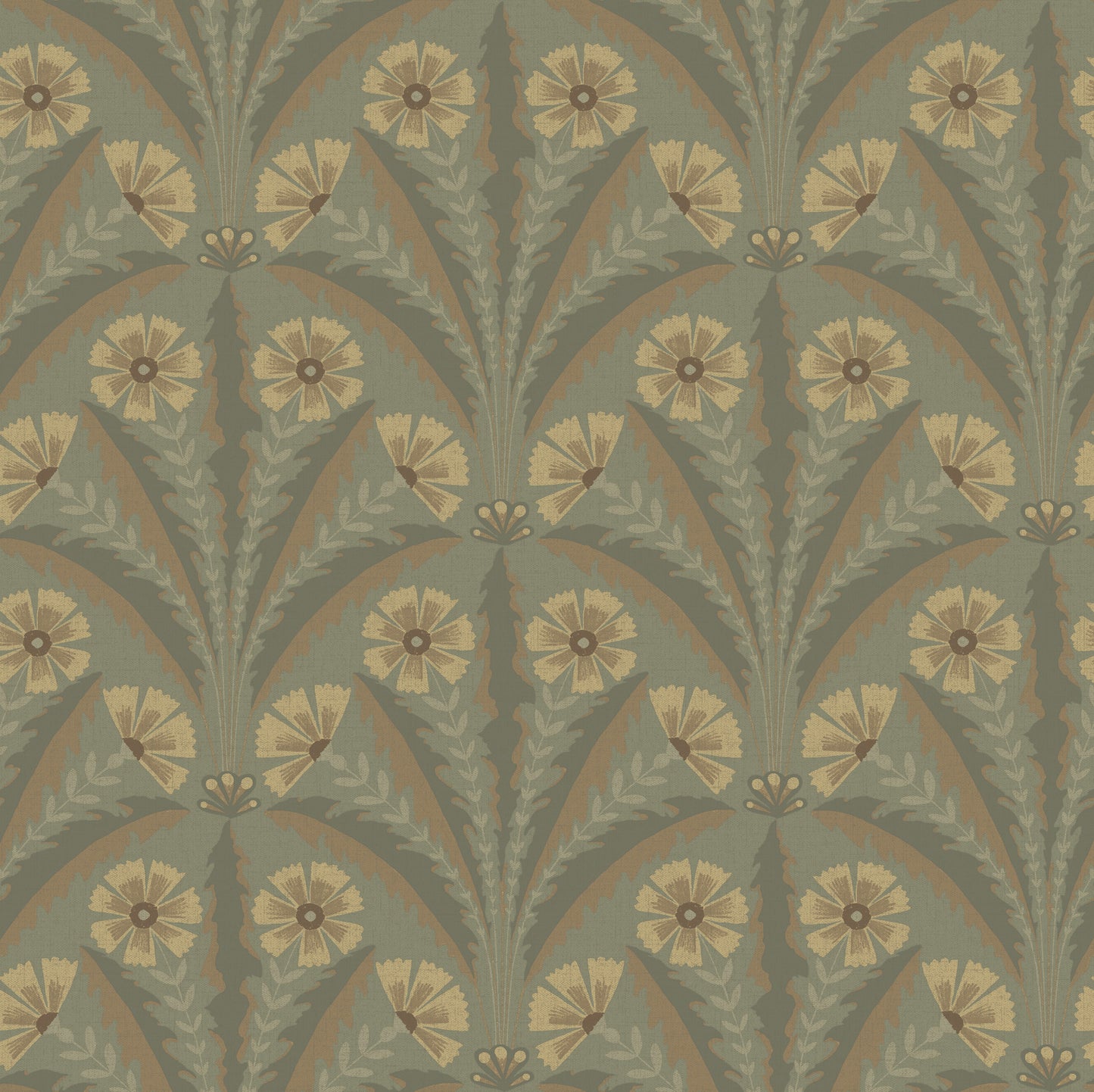 York Wallcoverings Chesapeake Tap Root Green Floral Damask Wallpaper Botanical Modern Green  Wallpaper - 4169-27604
