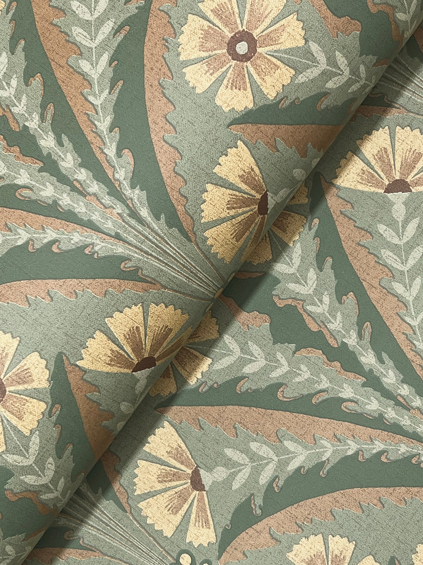 York Wallcoverings Chesapeake Tap Root Green Floral Damask Wallpaper Botanical Modern Green  Wallpaper - 4169-27604