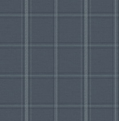 York Wallcoverings Chesapeake Auberge Dark Blue Plaid Wallpaper Graphics Farmhouse Dark Blue  Wallpaper - 4169-27605