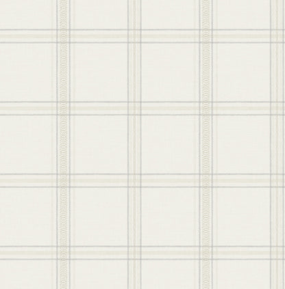 York Wallcoverings Chesapeake Auberge White Plaid Wallpaper Graphics Farmhouse White  Wallpaper - 4169-27606