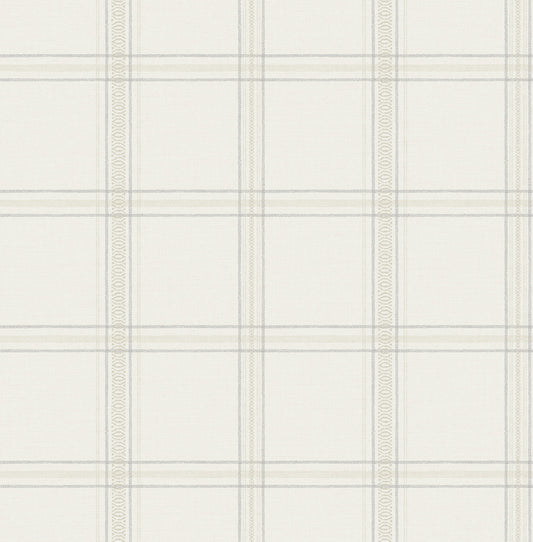 York Wallcoverings Chesapeake Auberge White Plaid Wallpaper Graphics Farmhouse White  Wallpaper - 4169-27606
