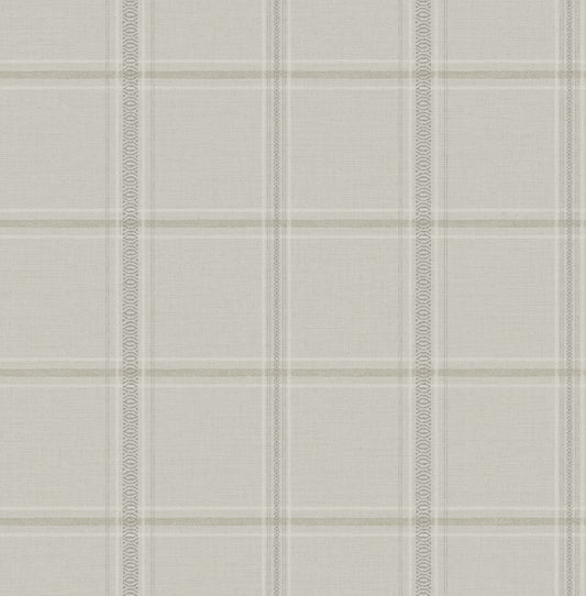 York Wallcoverings Chesapeake Auberge Taupe Plaid Wallpaper Graphics Farmhouse Taupe  Wallpaper - 4169-27608