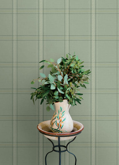 York Wallcoverings Chesapeake Auberge Sage Plaid Wallpaper Graphics Farmhouse Sage  Wallpaper - 4169-27609