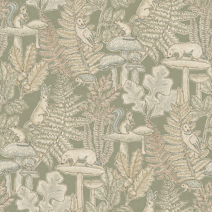 York Wallcoverings Chesapeake Holt Sage Woodland Wallpaper Animals Whimsical Sage  Wallpaper - 4169-83100