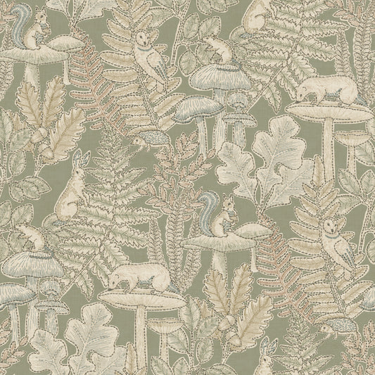 York Wallcoverings Chesapeake Holt Sage Woodland Wallpaper Animals Whimsical Sage  Wallpaper - 4169-83100