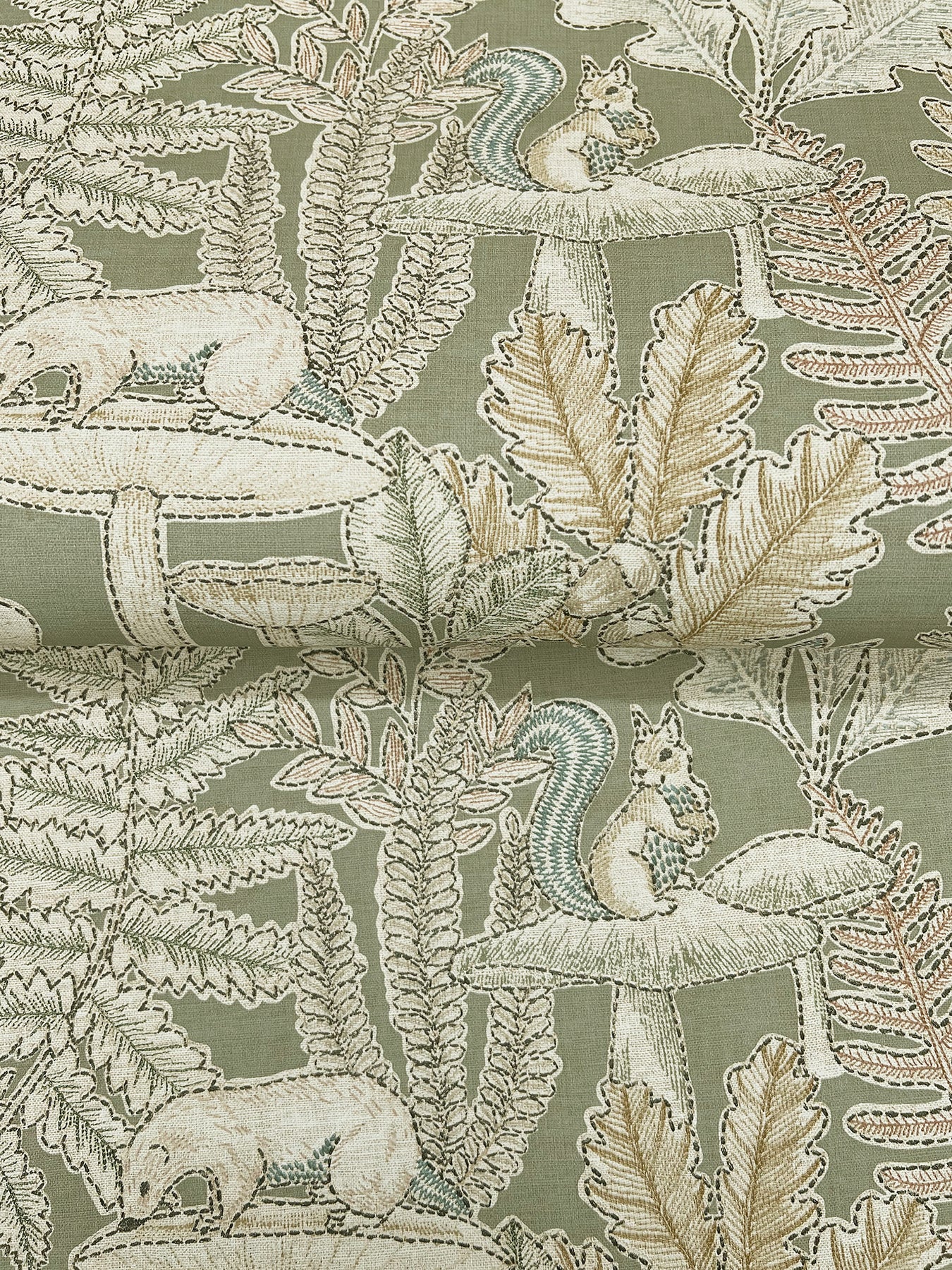 York Wallcoverings Chesapeake Holt Sage Woodland Wallpaper Animals Whimsical Sage  Wallpaper - 4169-83100