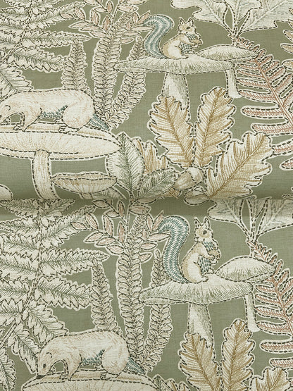 York Wallcoverings Chesapeake Holt Sage Woodland Wallpaper Animals Whimsical Sage  Wallpaper - 4169-83100