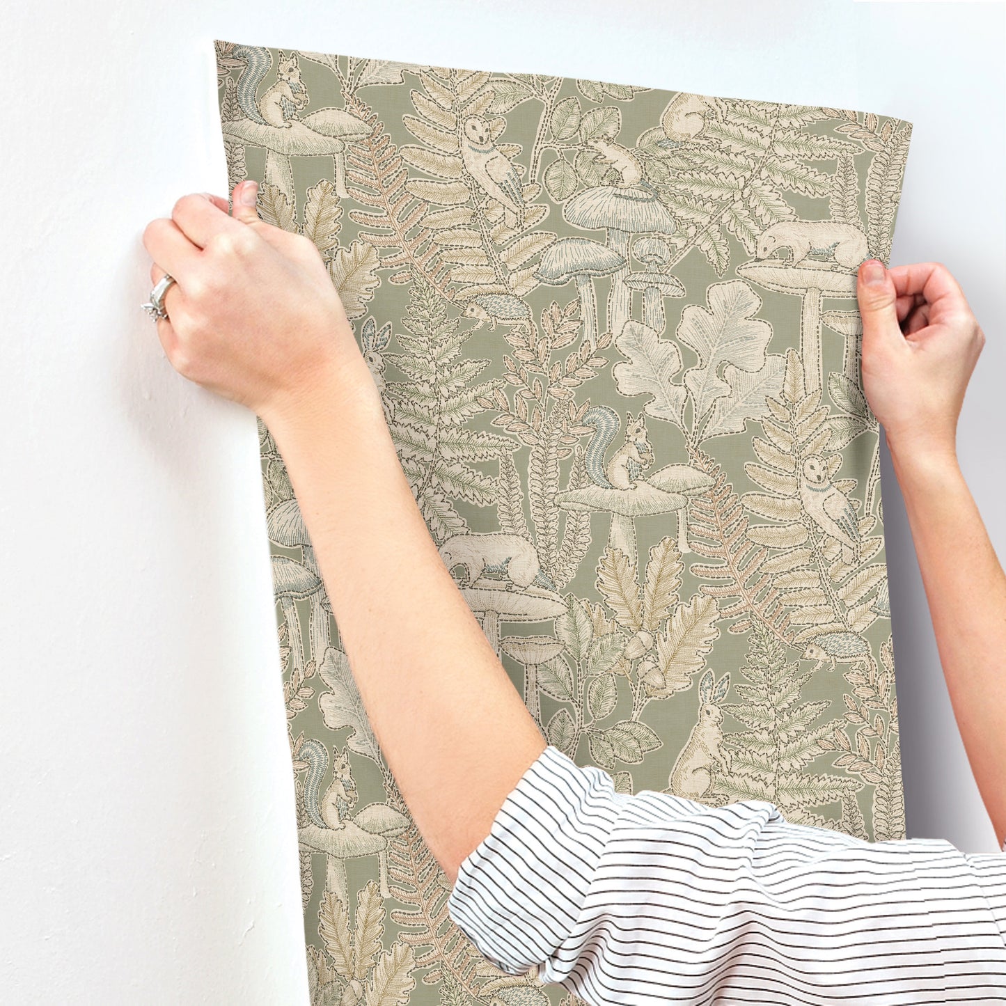 York Wallcoverings Chesapeake Holt Sage Woodland Wallpaper Animals Whimsical Sage  Wallpaper - 4169-83100