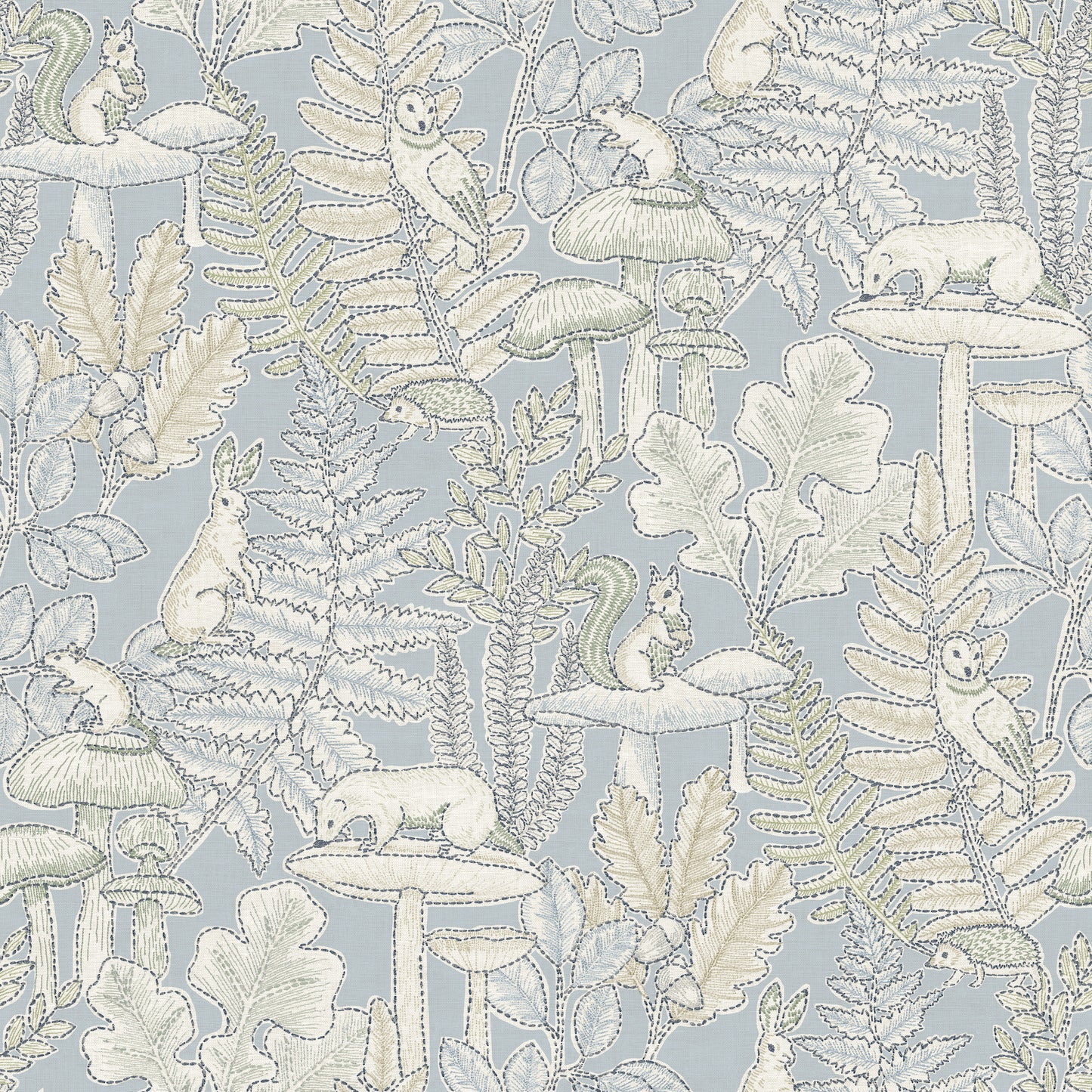 York Wallcoverings Chesapeake Holt Light Blue Woodland Wallpaper Animals Whimsical Light Blue  Wallpaper - 4169-83102