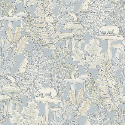York Wallcoverings Chesapeake Holt Light Blue Woodland Wallpaper Animals Whimsical Light Blue  Wallpaper - 4169-83102