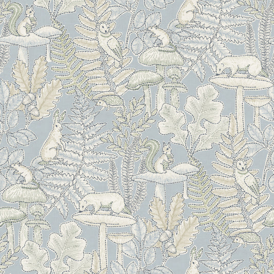 York Wallcoverings Chesapeake Holt Light Blue Woodland Wallpaper Animals Whimsical Light Blue  Wallpaper - 4169-83102