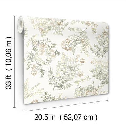 York Wallcoverings Chesapeake Frith Green Botanical Wallpaper Botanical Farmhouse Green  Wallpaper - 4169-83105