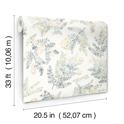 York Wallcoverings Chesapeake Frith Sea Green Botanical Wallpaper Botanical Farmhouse Sea Green  Wallpaper - 4169-83106