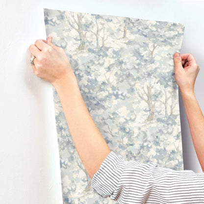 York Wallcoverings Chesapeake Thicket Blue Forest Wallpaper Woods & Forests Transitional Blue  Wallpaper - 4169-83108