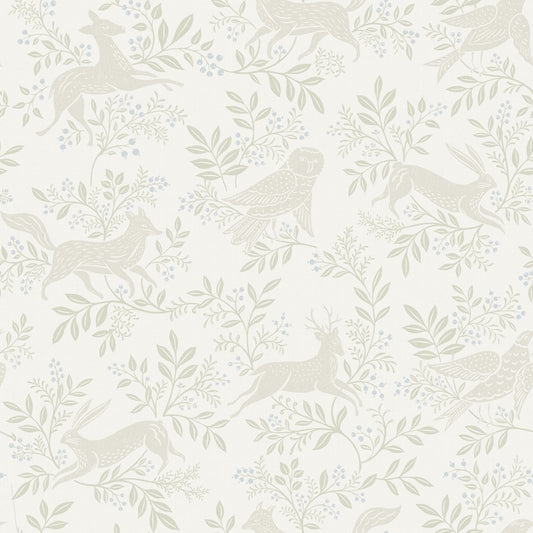 York Wallcoverings Chesapeake Revelry White Forest Frolic Wallpaper Animals Transitional White  Wallpaper - 4169-83113