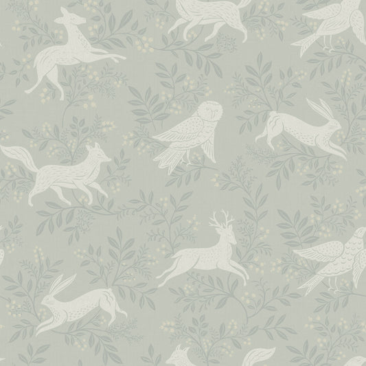 York Wallcoverings Chesapeake Revelry Sage Forest Frolic Wallpaper Animals Transitional Sage  Wallpaper - 4169-83115
