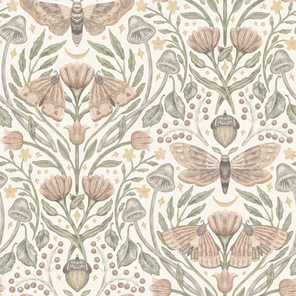 York Wallcoverings Chesapeake Mystic Moth Blush Forest Magic Wallpaper Animals Eclectic Blush  Wallpaper - 4169-83119