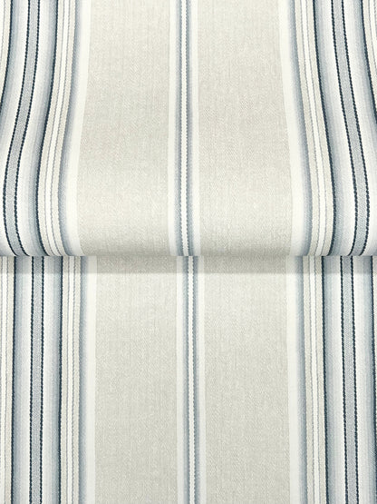 York Wallcoverings Chesapeake Calvados Blue Linen Stripe Wallpaper Graphics Farmhouse Blue  Wallpaper - 4169-83123