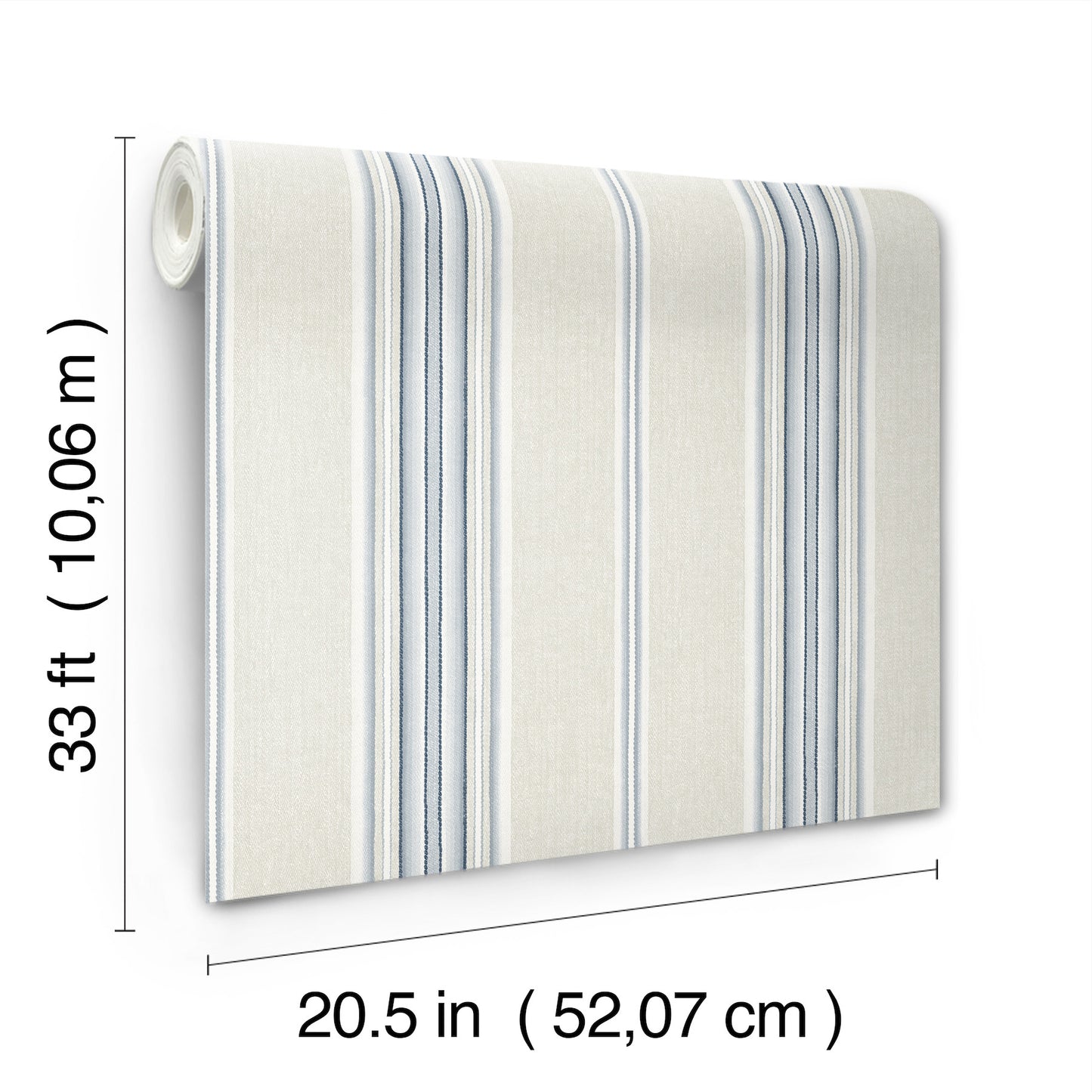 York Wallcoverings Chesapeake Calvados Blue Linen Stripe Wallpaper Graphics Farmhouse Blue  Wallpaper - 4169-83123