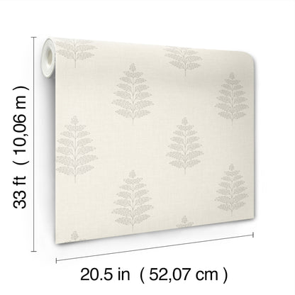 York Wallcoverings Chesapeake Frond Cream Leaf Wallpaper Botanical Farmhouse Cream  Wallpaper - 4169-83125