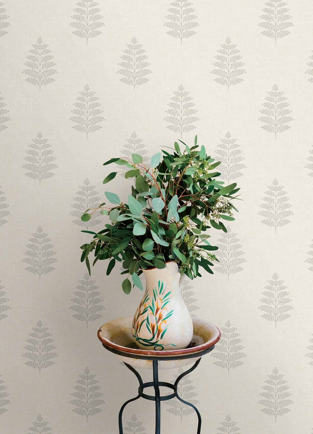 York Wallcoverings Chesapeake Frond Cream Leaf Wallpaper Botanical Farmhouse Cream  Wallpaper - 4169-83125