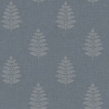 York Wallcoverings Chesapeake Frond Denim Leaf Wallpaper Botanical Farmhouse Denim  Wallpaper - 4169-83127