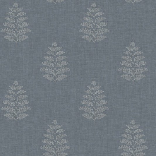 York Wallcoverings Chesapeake Frond Denim Leaf Wallpaper Botanical Farmhouse Denim  Wallpaper - 4169-83127