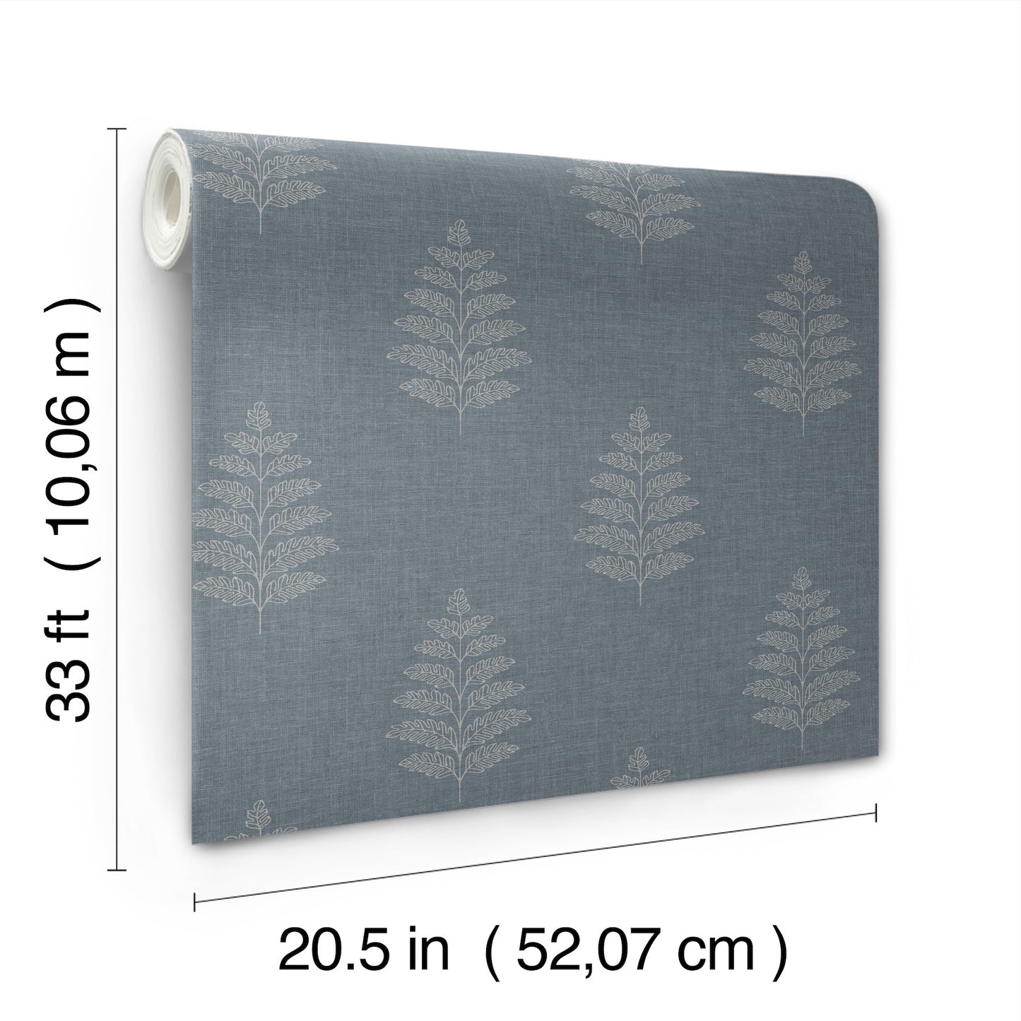 York Wallcoverings Chesapeake Frond Denim Leaf Wallpaper Botanical Farmhouse Denim  Wallpaper - 4169-83127