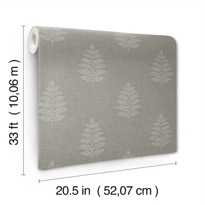 York Wallcoverings Chesapeake Frond Charcoal Leaf Wallpaper Botanical Farmhouse Charcoal  Wallpaper - 4169-83128
