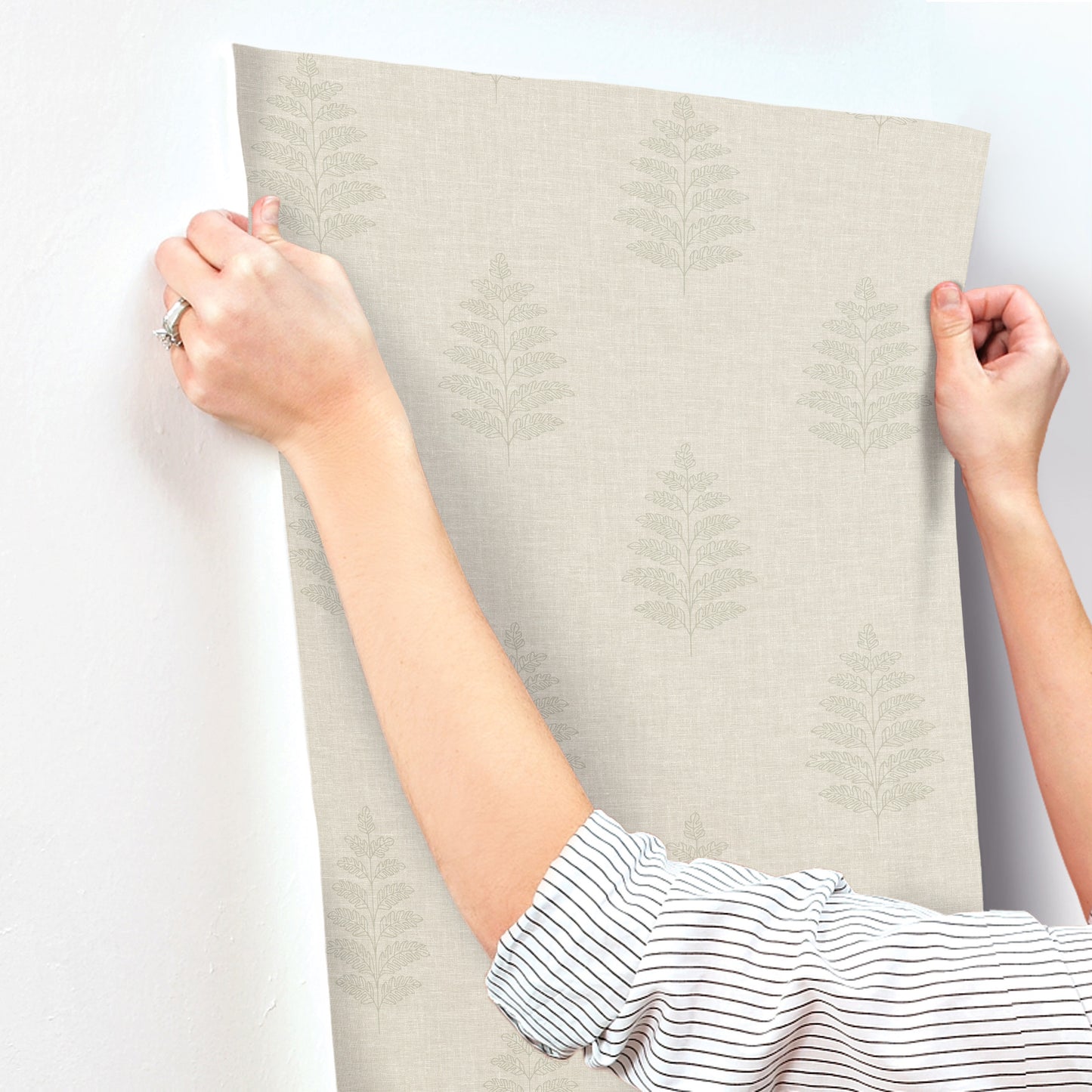 York Wallcoverings Chesapeake Frond Beige Leaf Wallpaper Botanical Farmhouse Beige  Wallpaper - 4169-83129