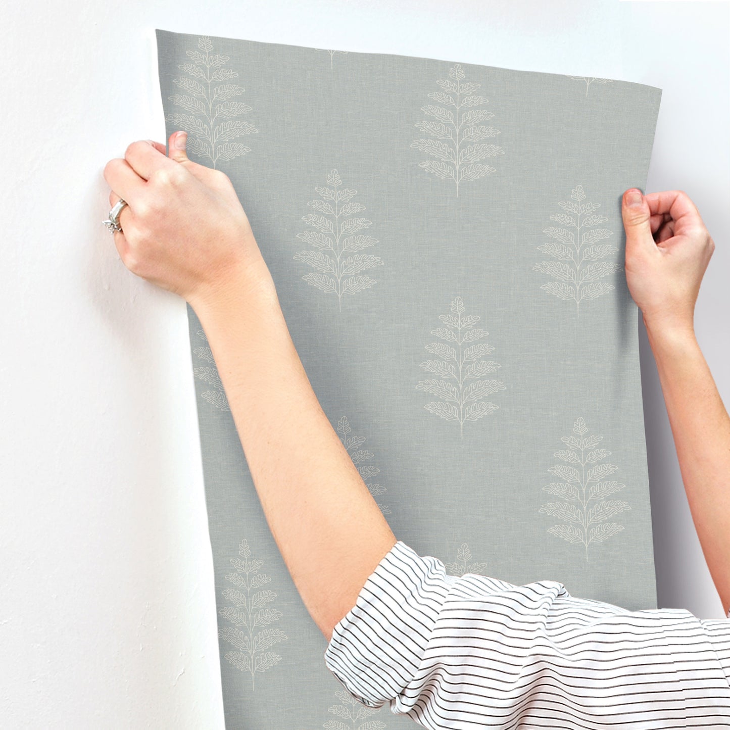 York Wallcoverings Chesapeake Frond Light Blue Leaf Wallpaper Botanical Farmhouse Light Blue  Wallpaper - 4169-83130