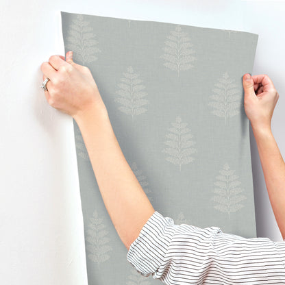 York Wallcoverings Chesapeake Frond Light Blue Leaf Wallpaper Botanical Farmhouse Light Blue  Wallpaper - 4169-83130
