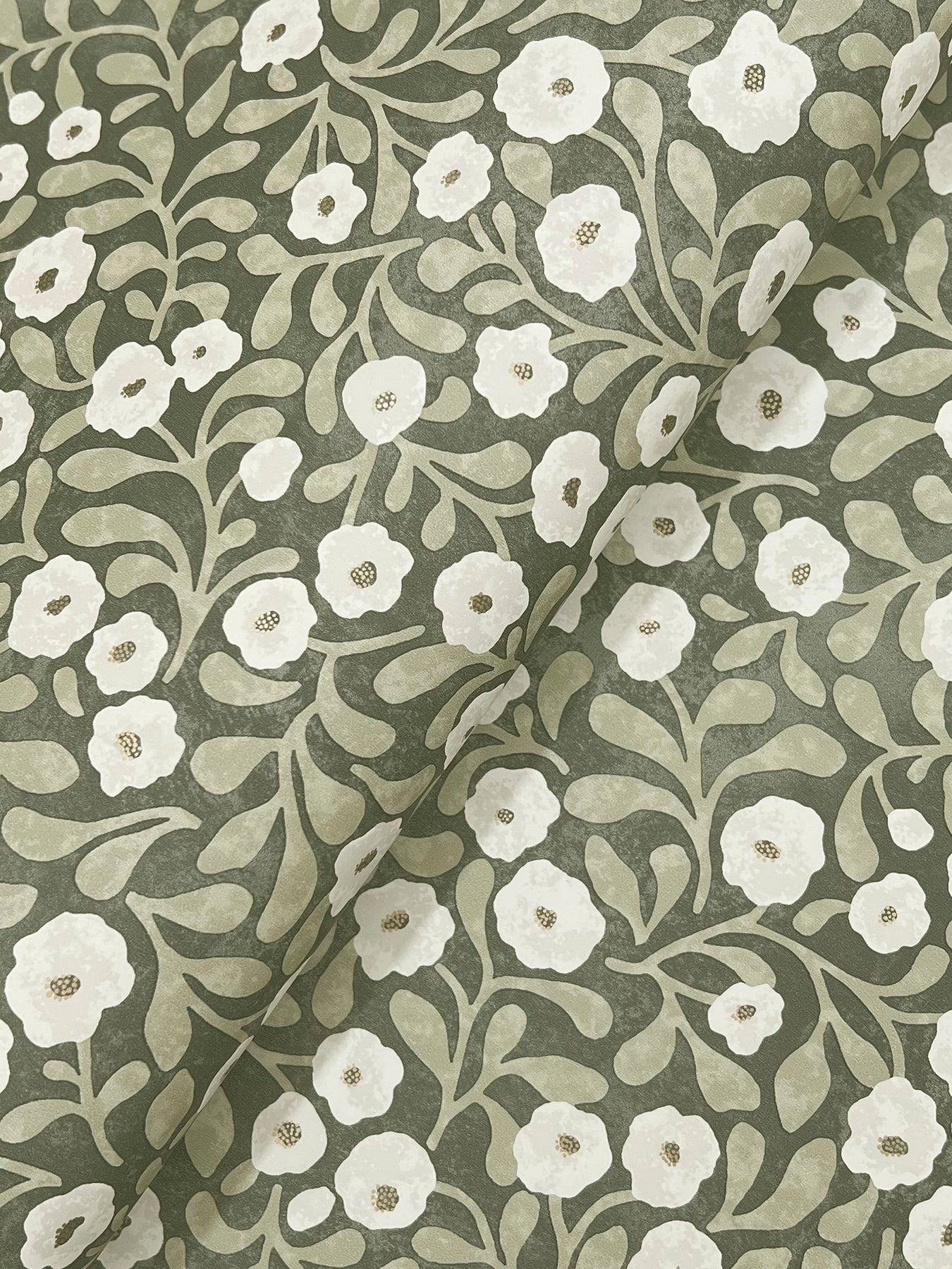 York Wallcoverings Chesapeake Poppy Trail Green Floral Wallpaper Botanical Farmhouse Green  Wallpaper - 4169-83132