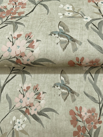 York Wallcoverings Chesapeake Tea Olive Green Finch Frolic Wallpaper Animals Transitional Green  Wallpaper - 4169-83138