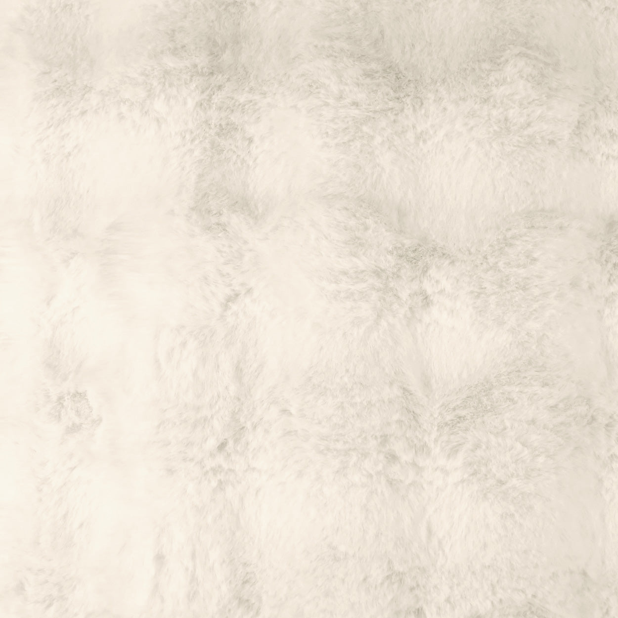 Ivory faux fur pillow, 24 x 24 inches, solid color.