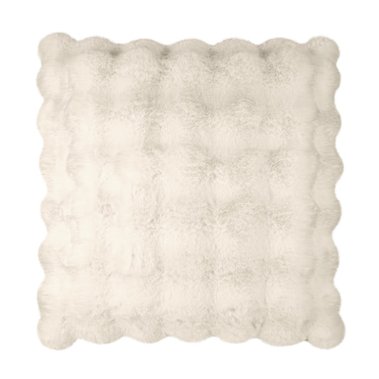 D.V. KAP HOME   24" x 24" Affair Pillow - Ivory Faux Fur, Solid    - 4169-I-2424