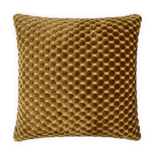 D.V. KAP HOME   24" x 24" Dance Pillow - Ochre Circular - Dots    - 4172-O-2424