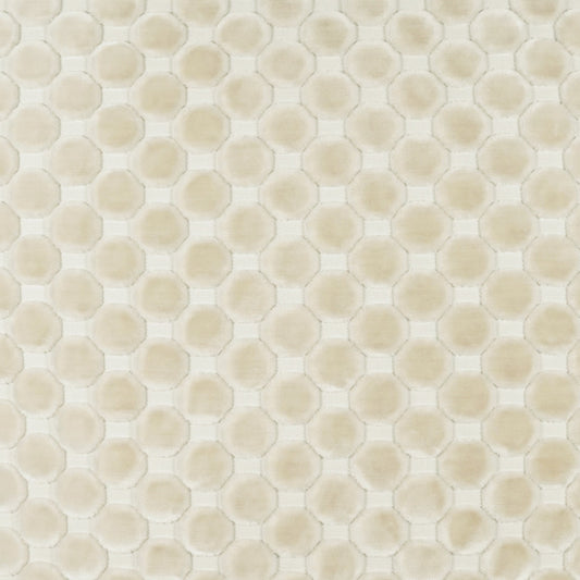 Cream-beige fabric with a subtle honeycomb pattern of rounded hexagons, repeating across.