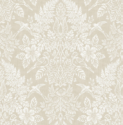 York Wallcoverings A-Street Prints Finch Neutral Woodland Damask Wallpaper Animals Modern Neutral  Wallpaper - 4173-27621