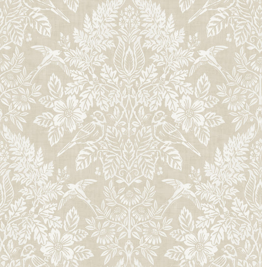 York Wallcoverings A-Street Prints Finch Neutral Woodland Damask Wallpaper Animals Modern Neutral  Wallpaper - 4173-27621