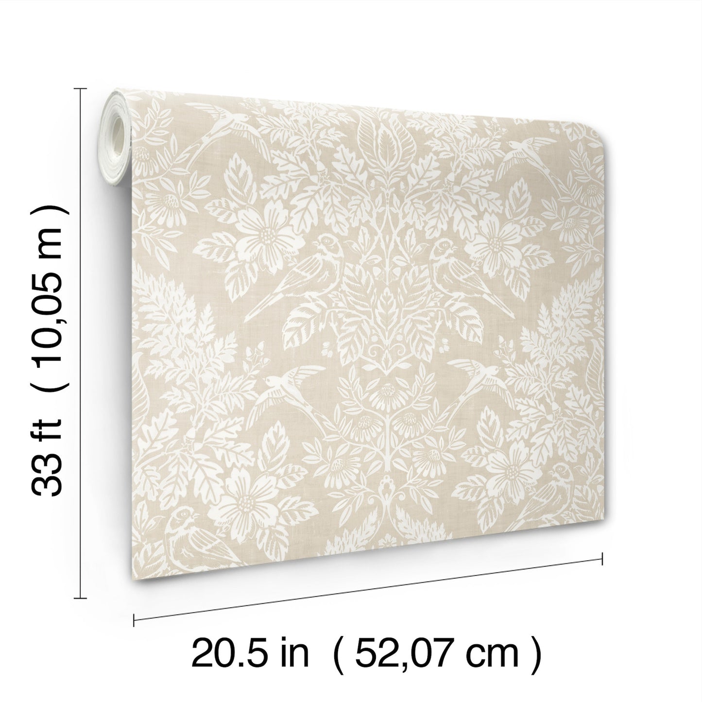 York Wallcoverings A-Street Prints Finch Neutral Woodland Damask Wallpaper Animals Modern Neutral  Wallpaper - 4173-27621