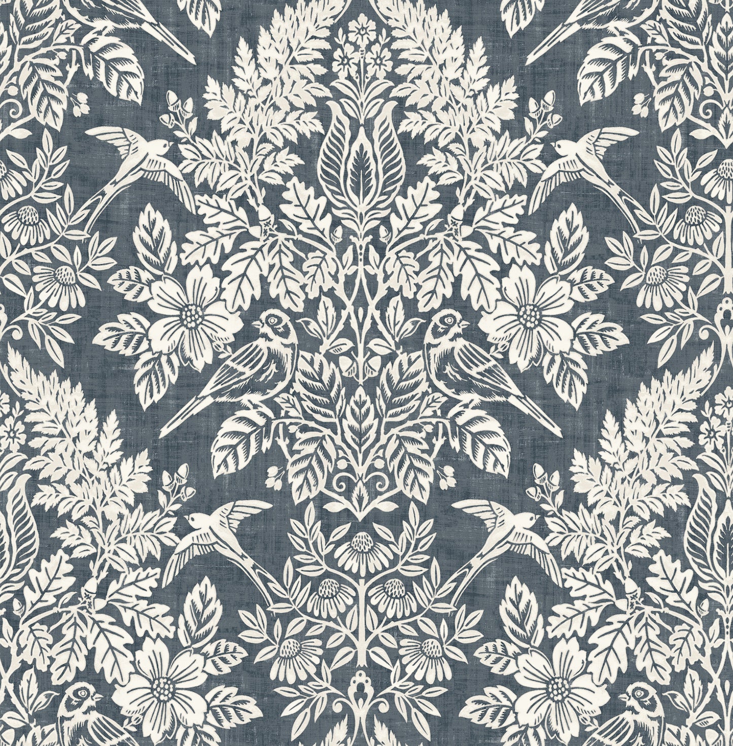 York Wallcoverings A-Street Prints Finch Blue Woodland Damask Wallpaper Animals Modern Blue  Wallpaper - 4173-27622