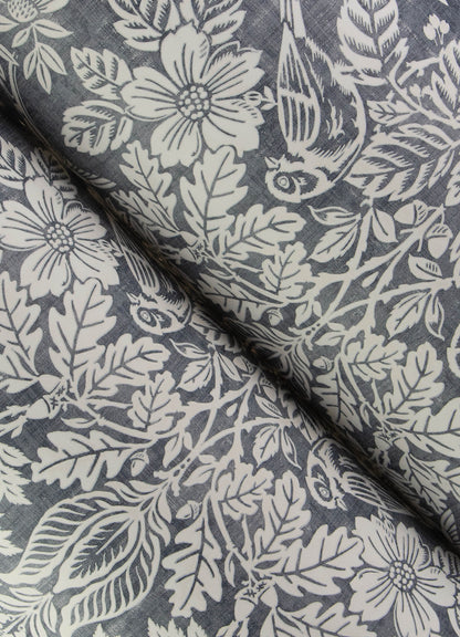 York Wallcoverings A-Street Prints Finch Blue Woodland Damask Wallpaper Animals Modern Blue  Wallpaper - 4173-27622