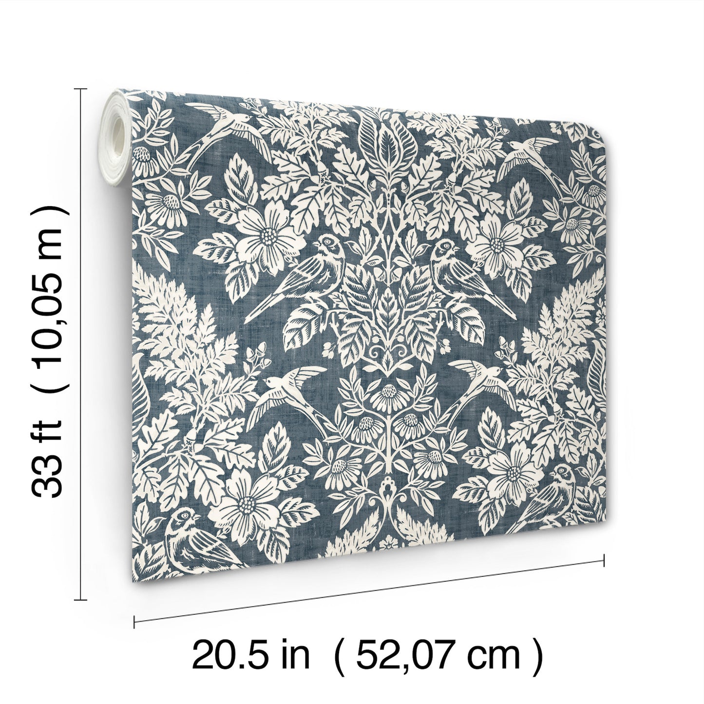 York Wallcoverings A-Street Prints Finch Blue Woodland Damask Wallpaper Animals Modern Blue  Wallpaper - 4173-27622