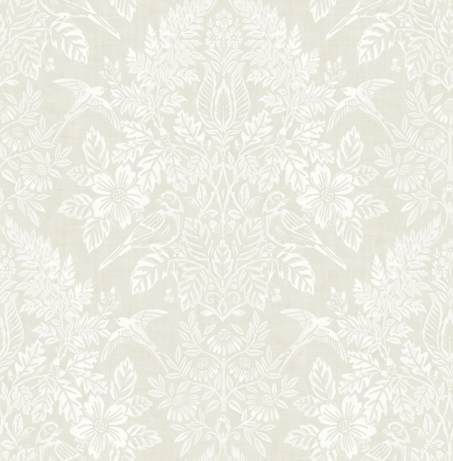 York Wallcoverings A-Street Prints Finch Ivory Woodland Damask Wallpaper Animals Modern Ivory  Wallpaper - 4173-27624
