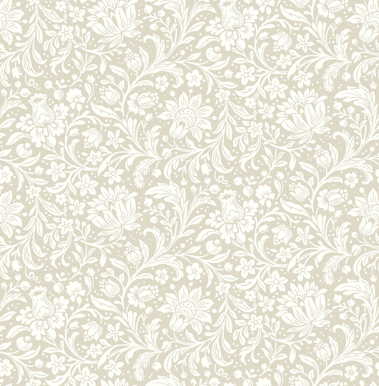 York Wallcoverings A-Street Prints Hague Beige Floral Trail Wallpaper Botanical Traditional Beige  Wallpaper - 4173-27625
