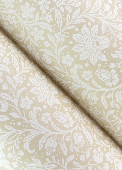 York Wallcoverings A-Street Prints Hague Beige Floral Trail Wallpaper Botanical Traditional Beige  Wallpaper - 4173-27625